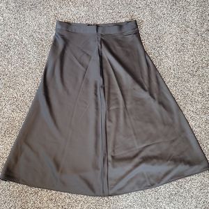 Dark Grey Satin Midi Skirt